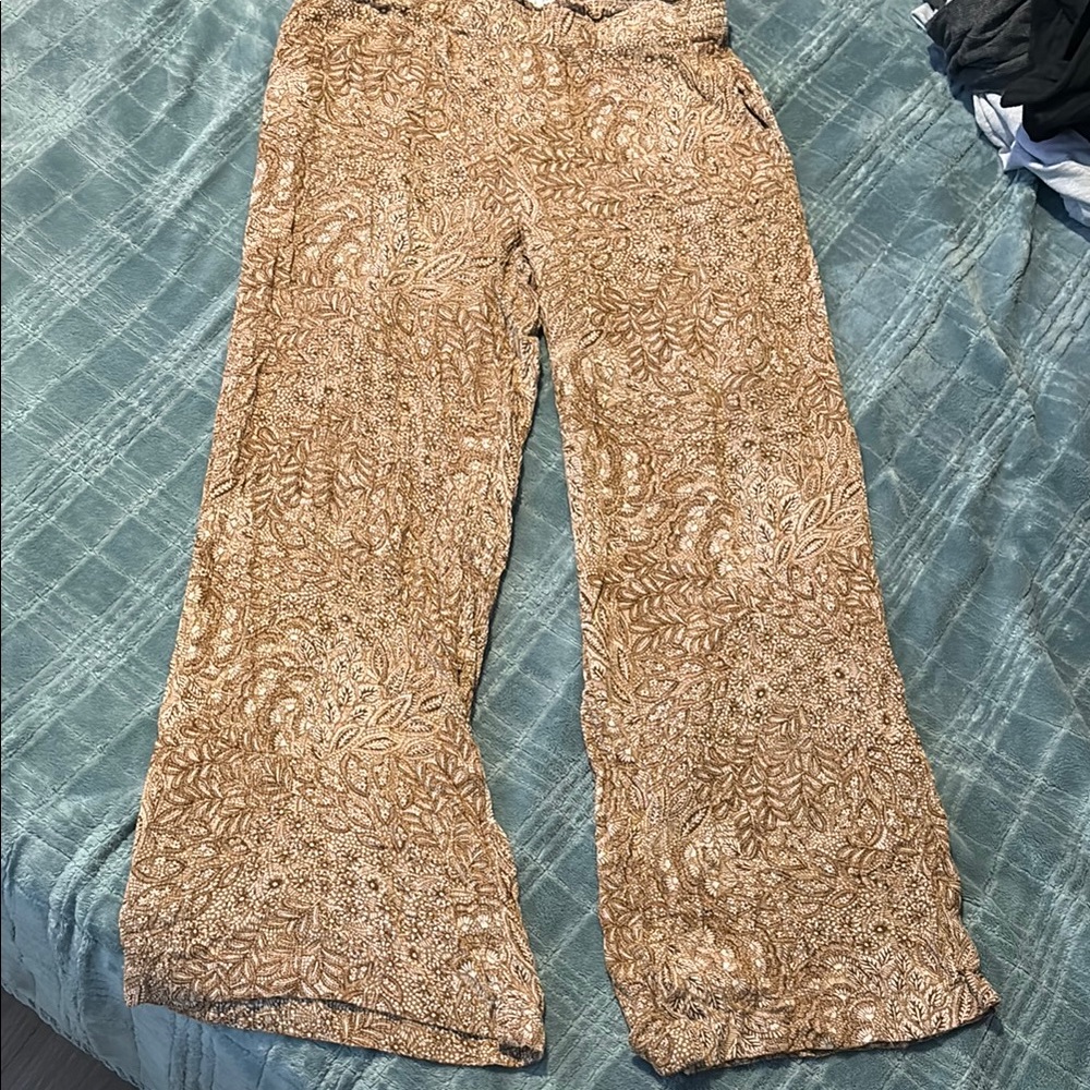 Flare brown & white pants